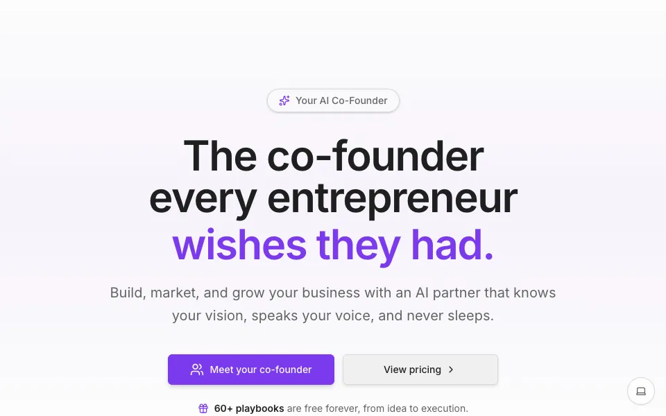 The Pulse Business home page: your AI co-founder